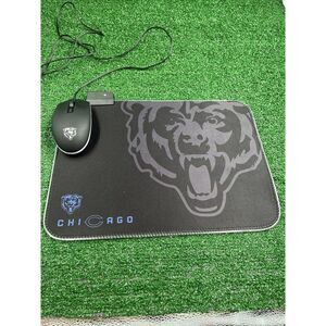 NFL Chicago Bears 3D Optical Mouse & Soft Cloth RGB Mouse Pad‎ Lighted Tested